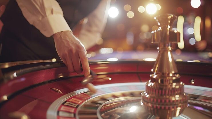 Live dealer studio setup with multiple camera angles and professional lighting